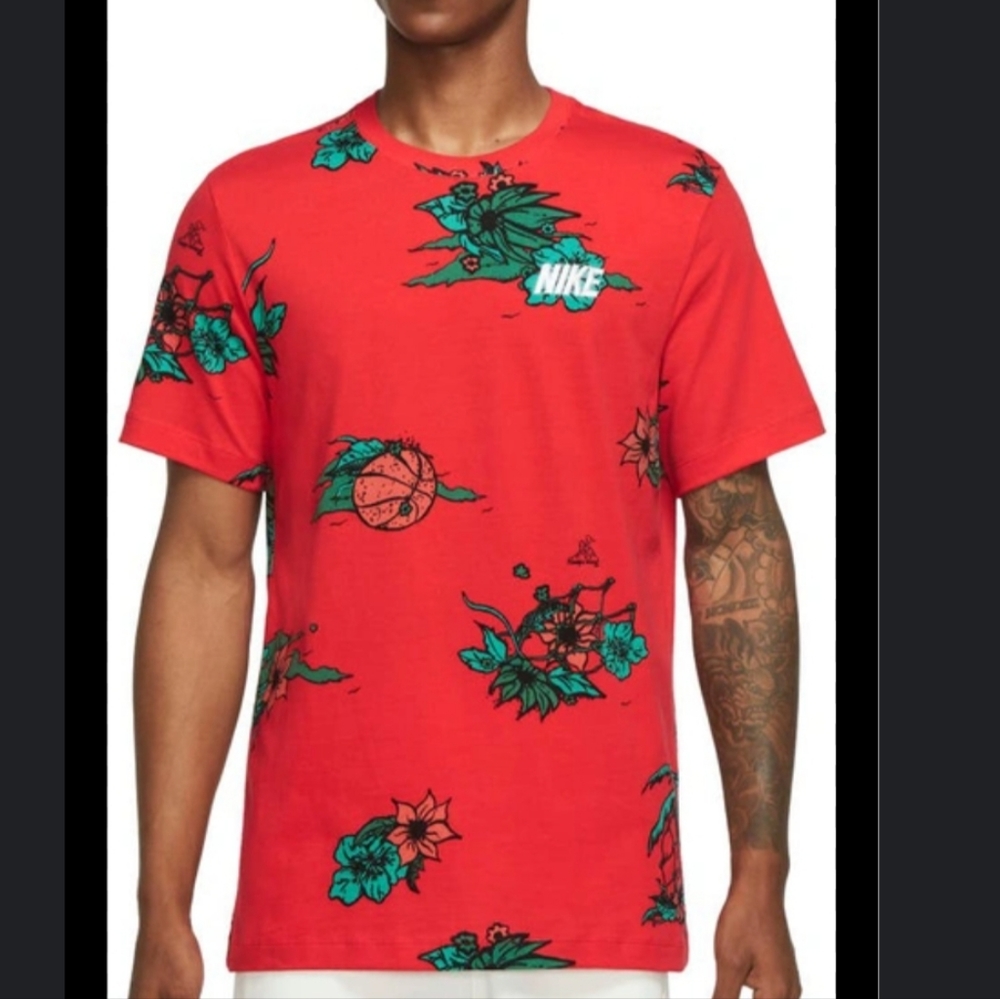 Nike Hoops Island Basketball Athletic Tee Shirt sz M university red
